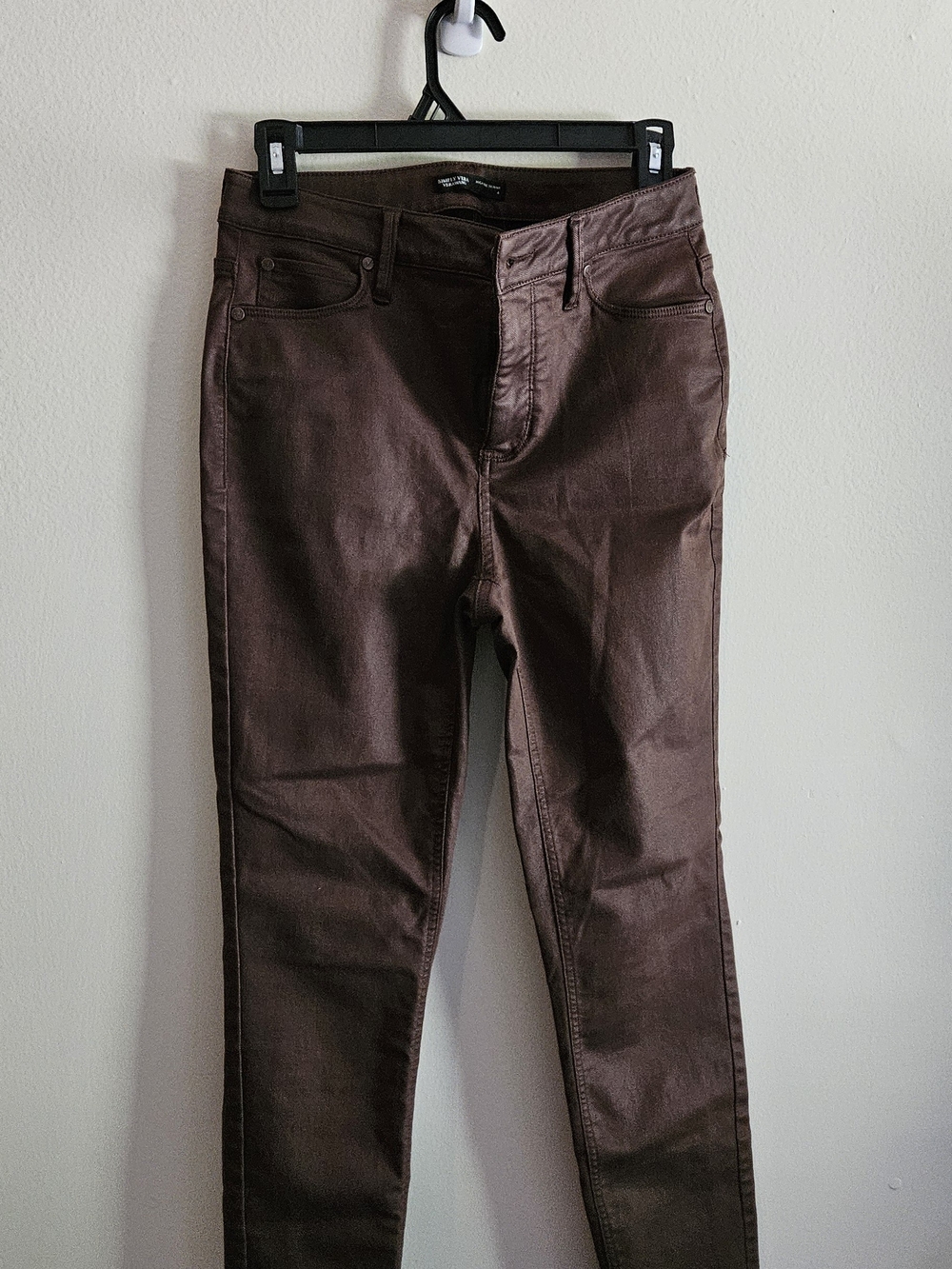 Simply Vera Vera Wang Fall Chocolate Brown High-Rise Skinny Jeans.